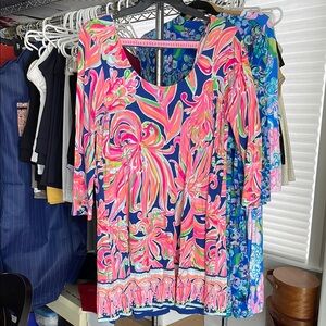 Lilly Pulitzer Navy Multicolor Floral Tunic Dress